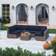 Tonioni Rattan Wicker Fully Assembled 6 - Person Seating Group with Sunbrella Cushions