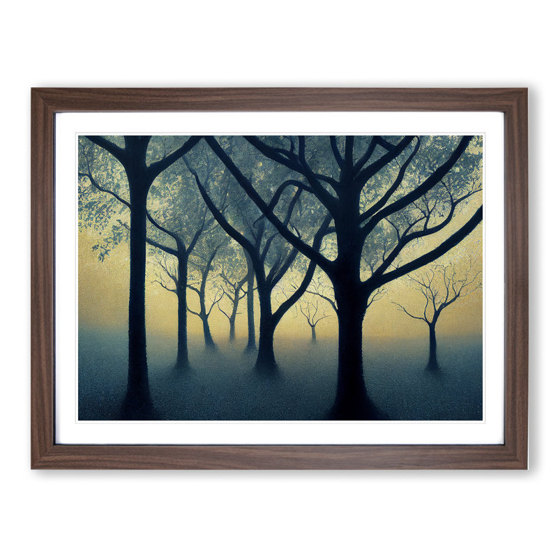 Harmonious Tree Forest - Single Picture Frame Print, 34cm H x 46cm W x 2cm D, Walnut