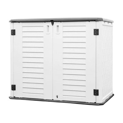 Remise de rangement - Boîte de rangement horizontale étanche, porte à ouverture multiple, 26 pieds cubes, blanc