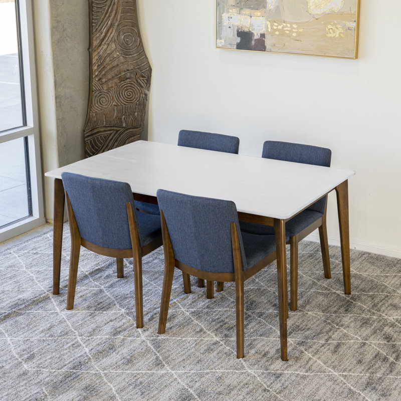 Ensemble repas pour 4 personnes Elenita, Blanc, Bleu