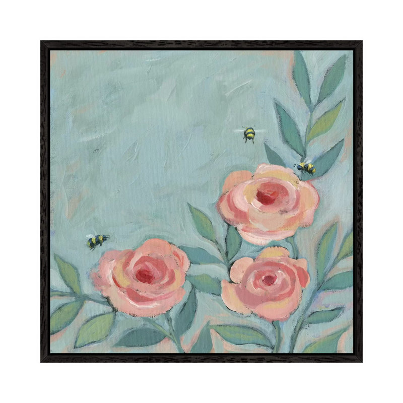 Floral XXVIII 1 Piece Painting on Canvas, 66.04cm H x 66.04cm W x 3.81cm D, Black Framed