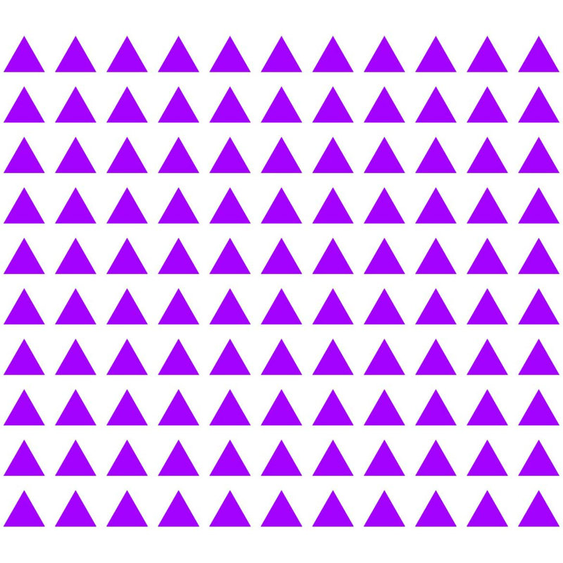Décalcomanie murale triangles, H 3,5 po x l 4 po x p 0,6 po, Mauve