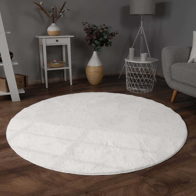 Dagoberto Uniform Color Shag Area Rug, Round 200cm