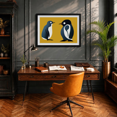 Young Penguins Abstract - Framed Print