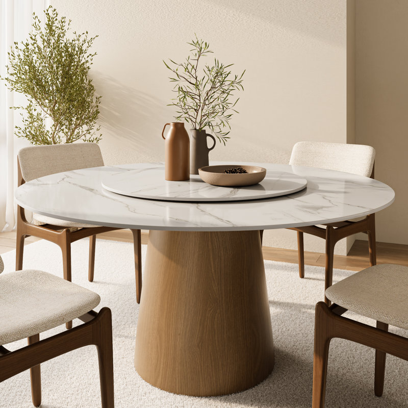 Table de salle à manger Bobrow, H 29,52 po x L 59,05 po x l 59,05 po, Pandora / noir, Wood