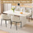 62.99" Modern Rectangle Cream White Dining Table Set with 6 Chairs for Kitchen, Bar, Living Room-1663940019-1663806315