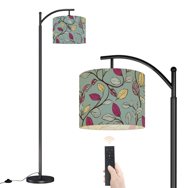 Arc Floor Lamp Leafs Floor Lamps with Remote LED Lights Adjustable Lamp Shades Tall Standing Lamps for Reading Office Living Room
