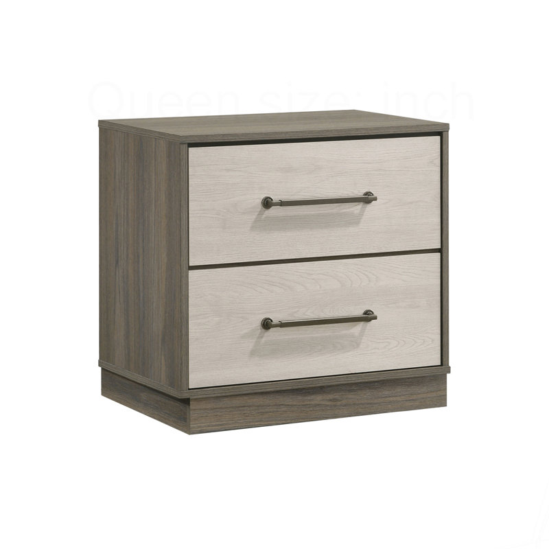 2-drawer Nightstand With Floating Base Design