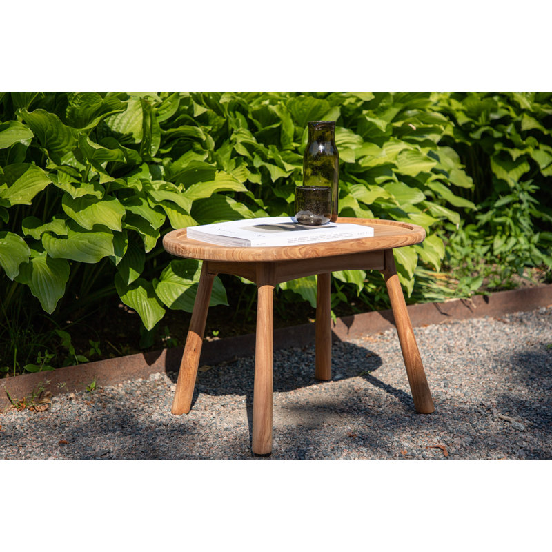 Waugh Oval Teak Solid Wood Outdoor Coffee Table - 40 cm W 60 cm D