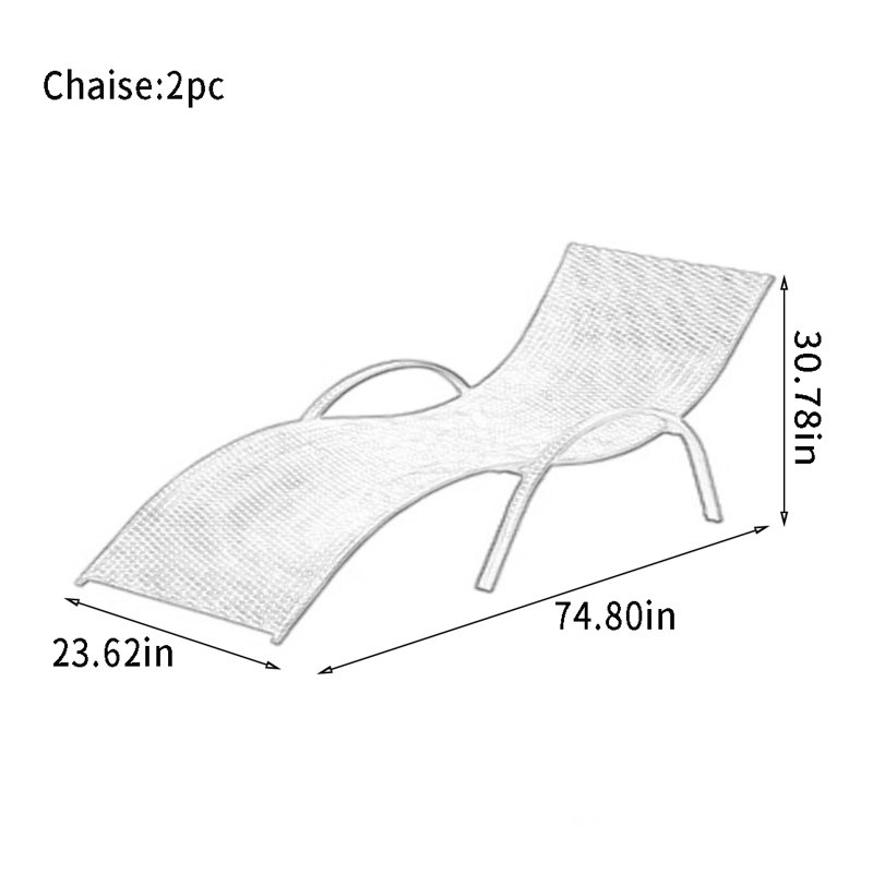 Ofeliya Outdoor Wicker Chaise Lounge