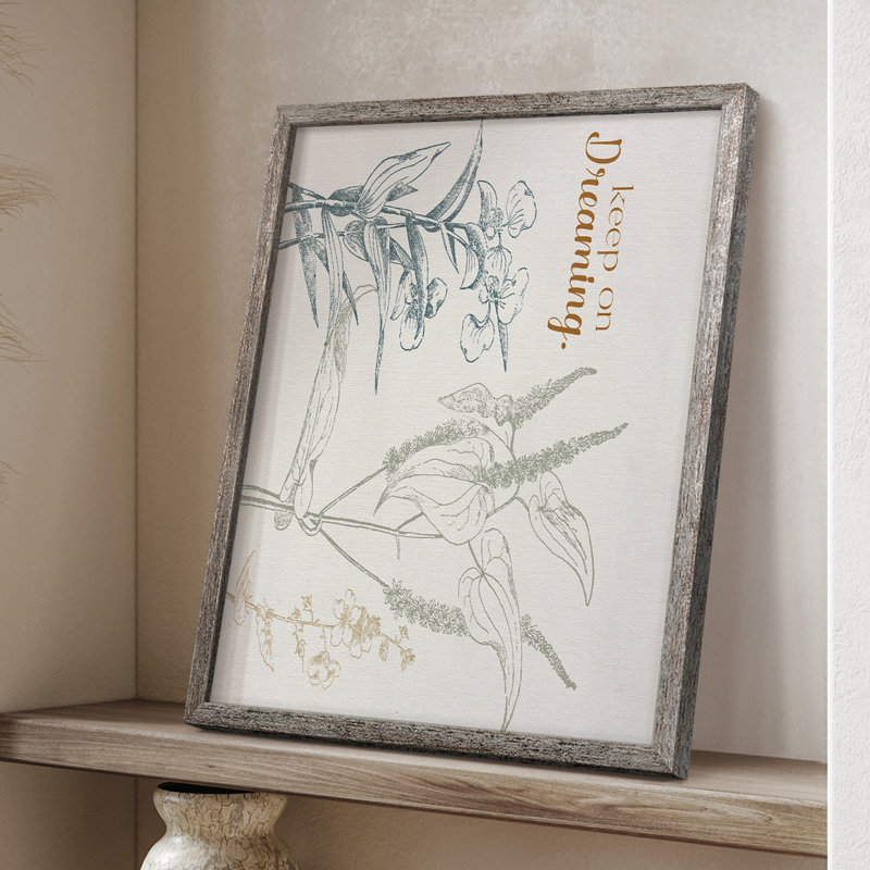 «Keep on Dreaming», reproduction encadrée - bois massif 46874, H 11 po x l 9 po