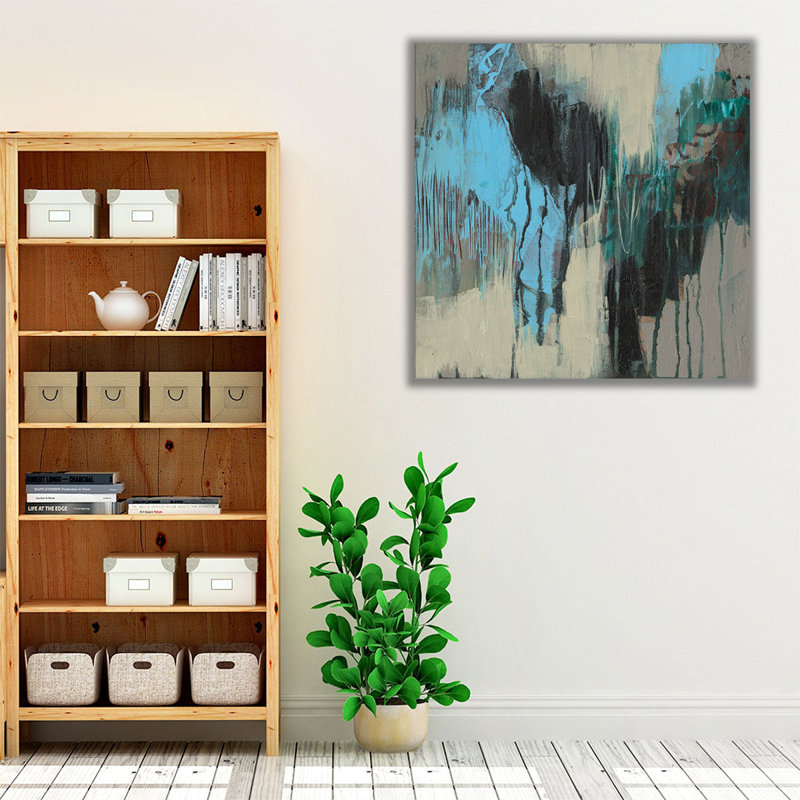 «Ocean Blue Abstract II», reproduction d'art sur toile, H 40 po x l 40 po