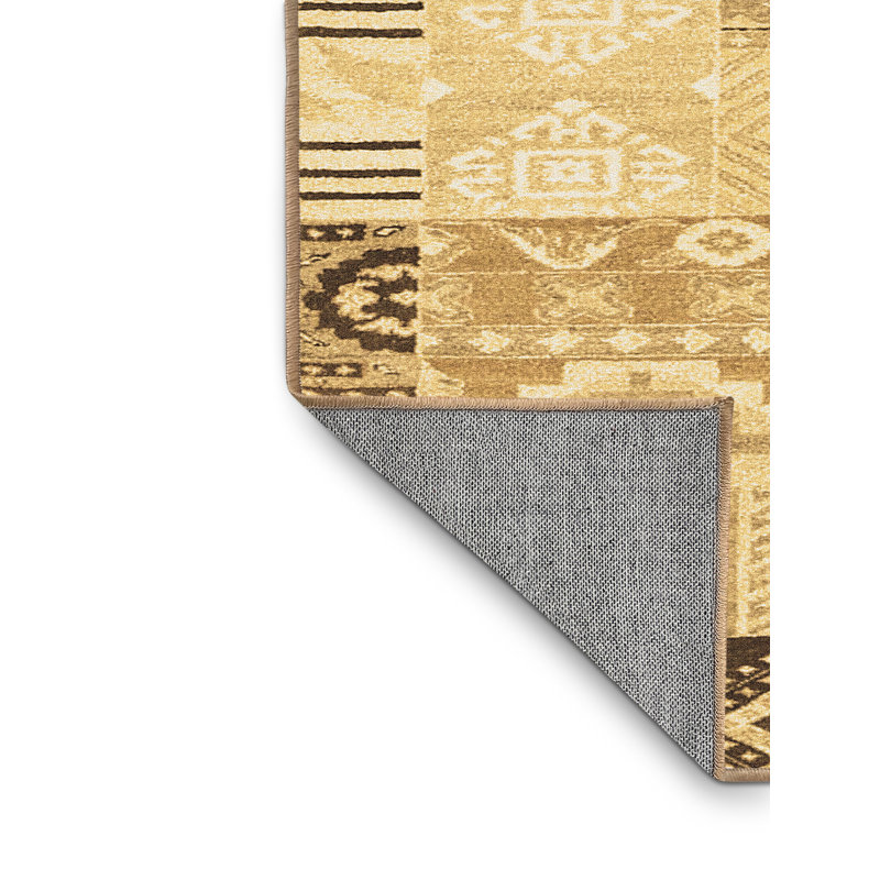 Tapis contemporains brun lavable à la machine 2628, Rectangle 8 pi x 10 pi