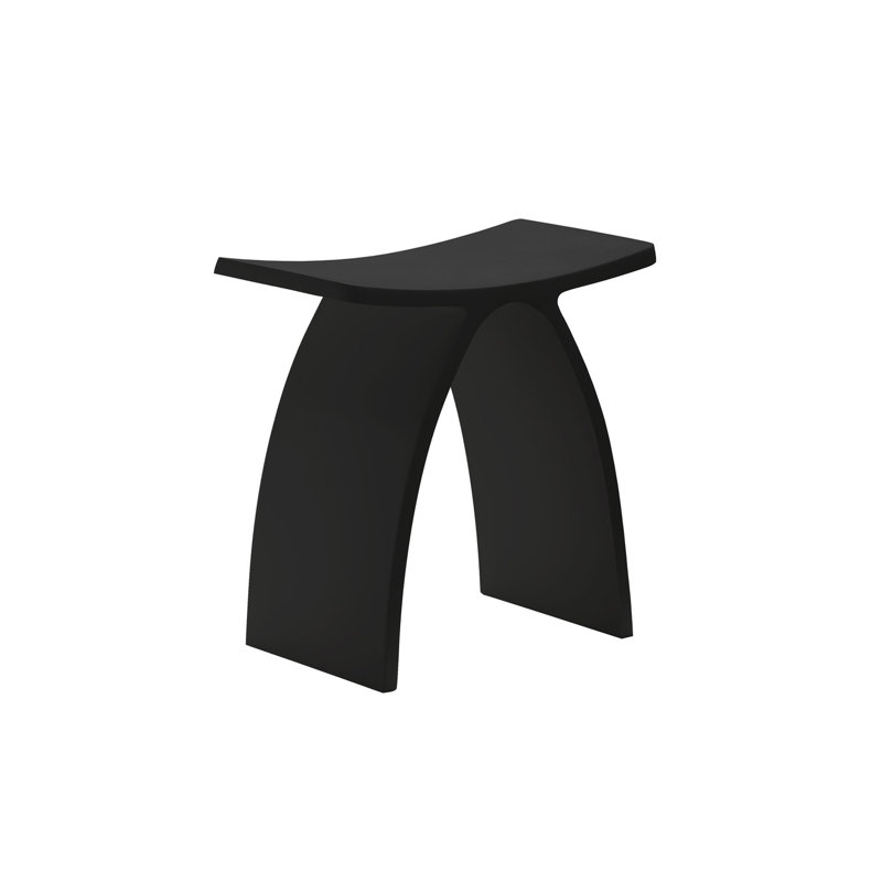 Banc de douche en bois l 17 po Lily-Beau, Noir mat
