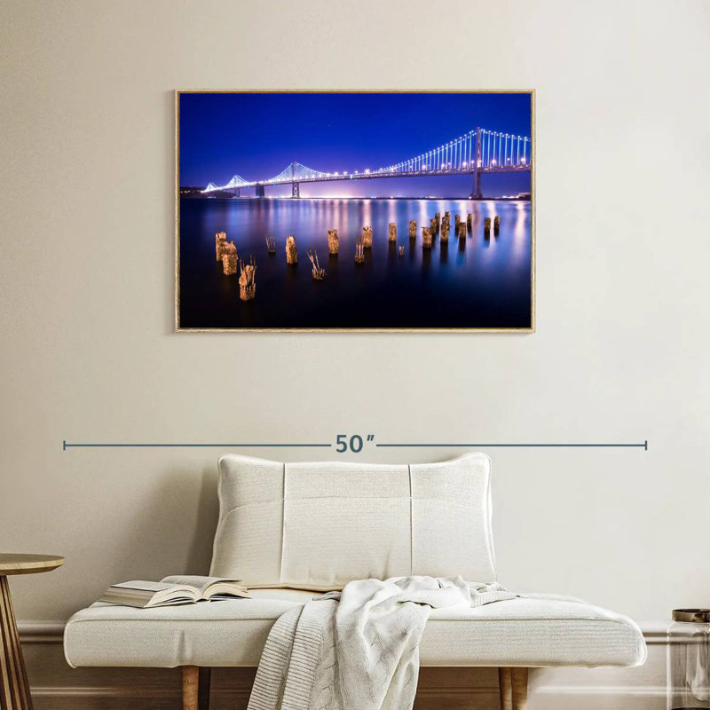 Pont flottant de San Francisco, Cadre flottant en bois naturel, 37 po x 25 po