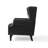 Duward Upholstered Black Faux Leather Wingback Accent Chair with Nailhead Trim-111234189