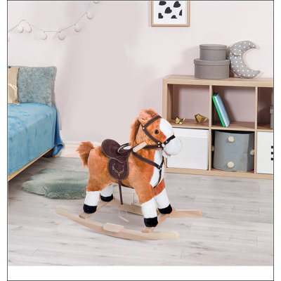 Cheval à bascule en peluche pour enfants avec sons réalistes