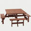 Table de pique-nique carrée pour 8 personnes avec trou pour parasol