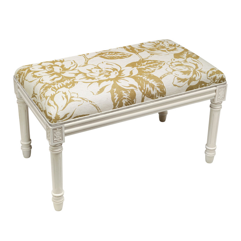 Banc rembourré Billiot, Brun clair floral 1