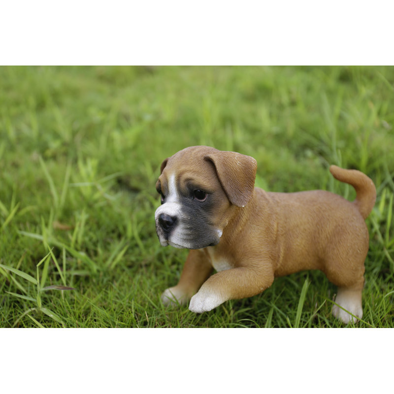 Statue de jeu boxer chiot