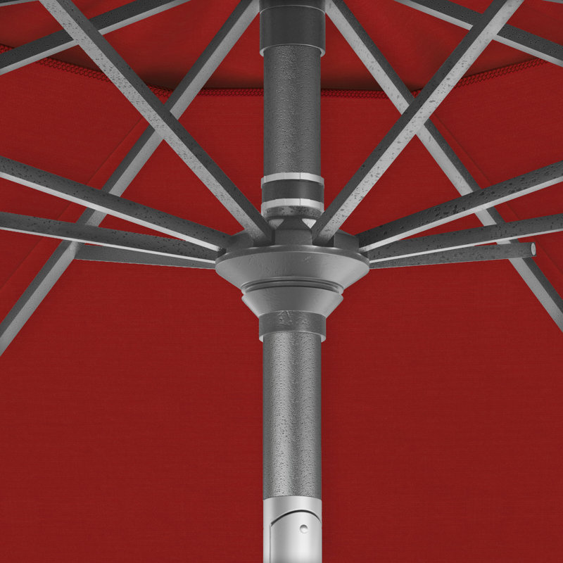 Parasol de marché 108 po, Rouge - oléfine, Gris martelé