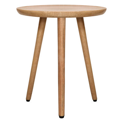 Round Shape Top Table, 3-Legged Natural Finish Side Table - Handcrafted Small End Table - Versatile Nightstand And Coffee Table For Living Room, Bedro