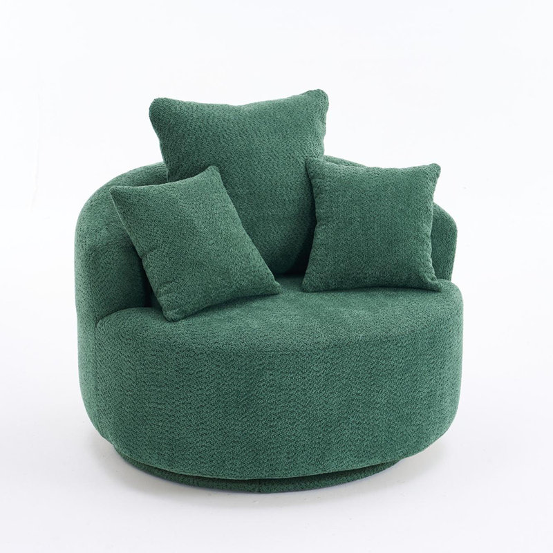 Swivel Barrel Chair, Antique Green