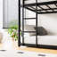 Structure de lit superposé simple noir triple, au-dessus de la conception, deux échelles pour faciliter l'ascension, barrières de sécurité pleine longueur, lit silencieux, structure en métal, accès, lits supérieurs, peu encombrant dans les petites chambres