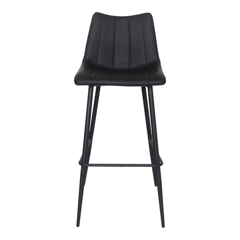 Finnigan Counter & Bar Stool, Bar Stool (30" Seat Height), Black/Faux Leather