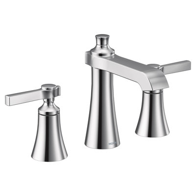 Moen Flara 8 Inch Widespread 2-Handle High-Arc Bathroom Faucet, Valve Included