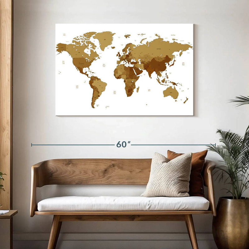 Carte du monde Aliaz, H 30 po x l 45 po