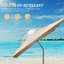 Parasol de patio rectangulaire avec fonction de levage à manivelle et d'inclinaison, beige (base non incluse)-1590669479