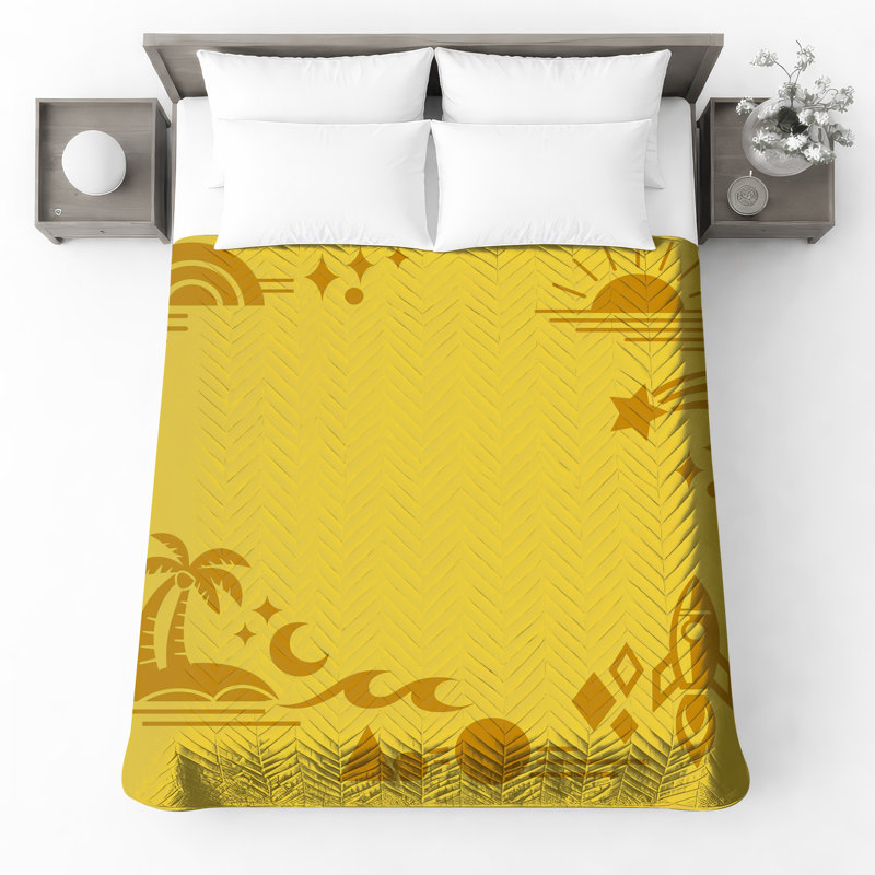 Couvre-lit matelassé Yellow Beach, Twin