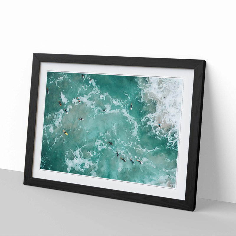 Bodyboarding in the Gold Coast Australia - Picture Frame Graphic Art Print, Black Framed, 36cm H x 48cm W x 2cm D