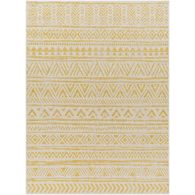 Granby Scout Moroccan Yellow Indoor/Outdoor Area Rug, Round 5'3"