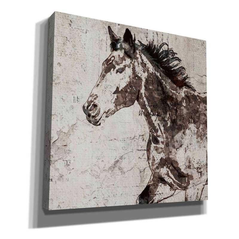 «Galloper Horse 2» par Irena Orlov, art mural sur toile, H 12 po x l 12 po x P 0,75 po