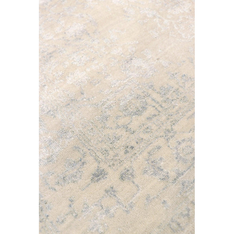 Tapis rectangulaire en soie / laine / coton de couleur unie 4 pi x 6 pi 1 po Cerissa