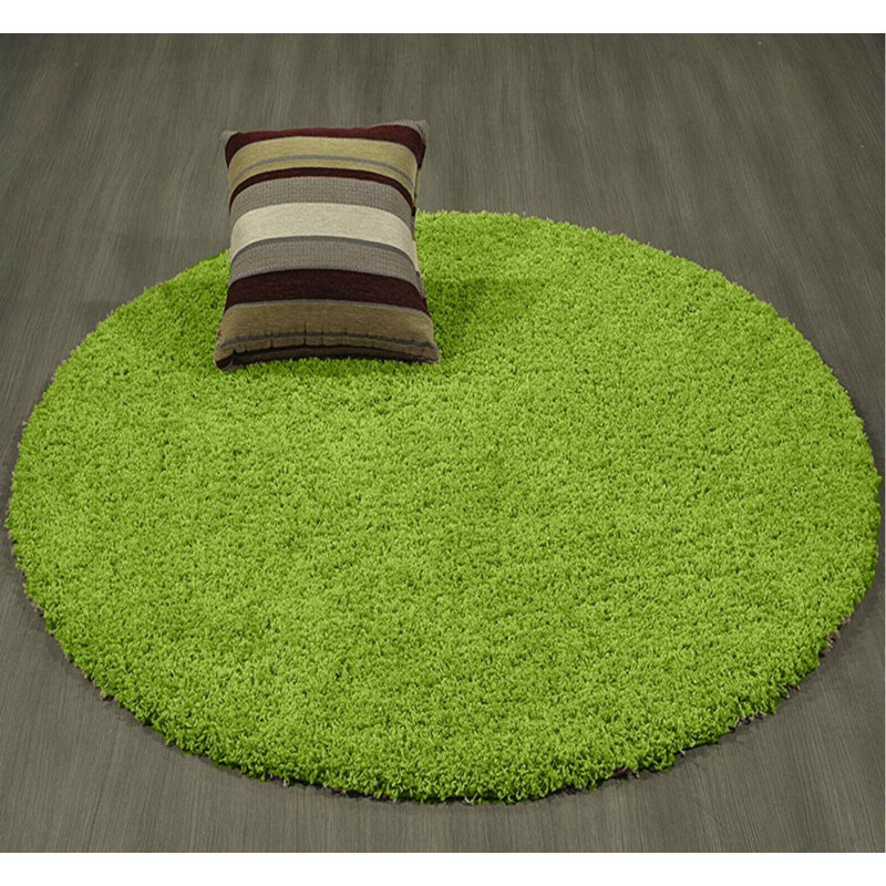 Kailum Solid Colour Shag Area Rug, Round 120cm