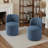 Upholstered Modern Navy Polyester Blend Side Dining Chair (Set of 2)-42533476