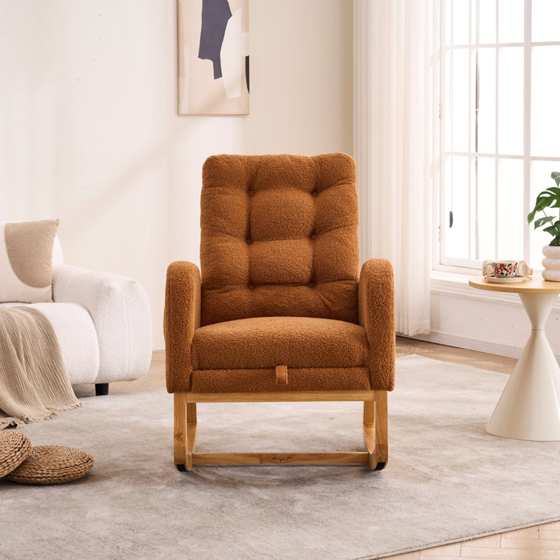 Fauteuil d'appoint avec repose-pieds Accent, Caramel Teddy