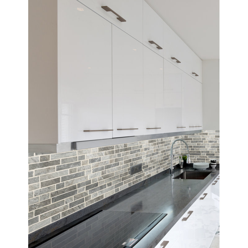 Montessa Sora Interlocking 12 in. x 12 in. Glossy Glass Mosaic Floor and Wall Tile