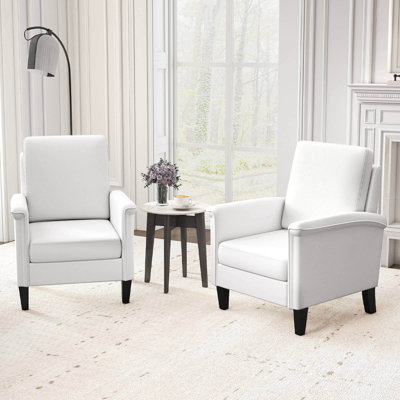 Chaise d'appoint moderne avec pieds en bois massif, dossier haut et coussin épais et confortable