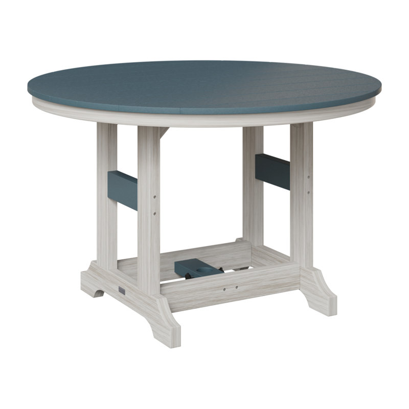 Garden Classic Outdoor Round Bar Table, Slate, Seashell