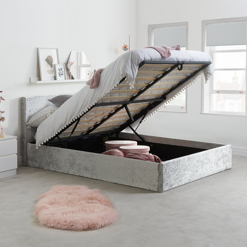 Beckey Upholstered Ottoman Bed, Steel, Kingsize (5')
