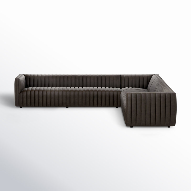 Augustine Sectional, Deacon Wolf Genuine Leather