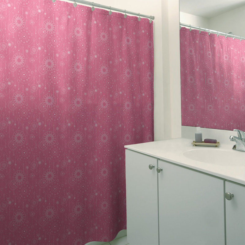 Rideau de douche simple astrologie, Rose