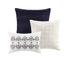Courtepointe réversible avec coussins, bleu marine / brun clair, double / grand. Courtepointe en microfibre à motif cachemire. Revers beige. 1 courtepointe, 2 taies décoratives, 3 coussins décoratifs. Lavable à la machine et nettoyage des taches 6, mis à jour à 100%-117371164