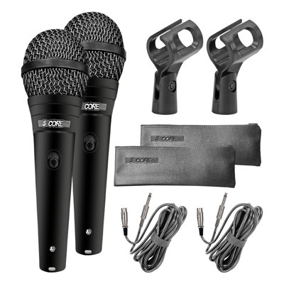 5 Core XLR Microphone Dynamic Mic Karaoke Singing Studio Microfono Handheld Mics - ND 58 BLK 2PCS