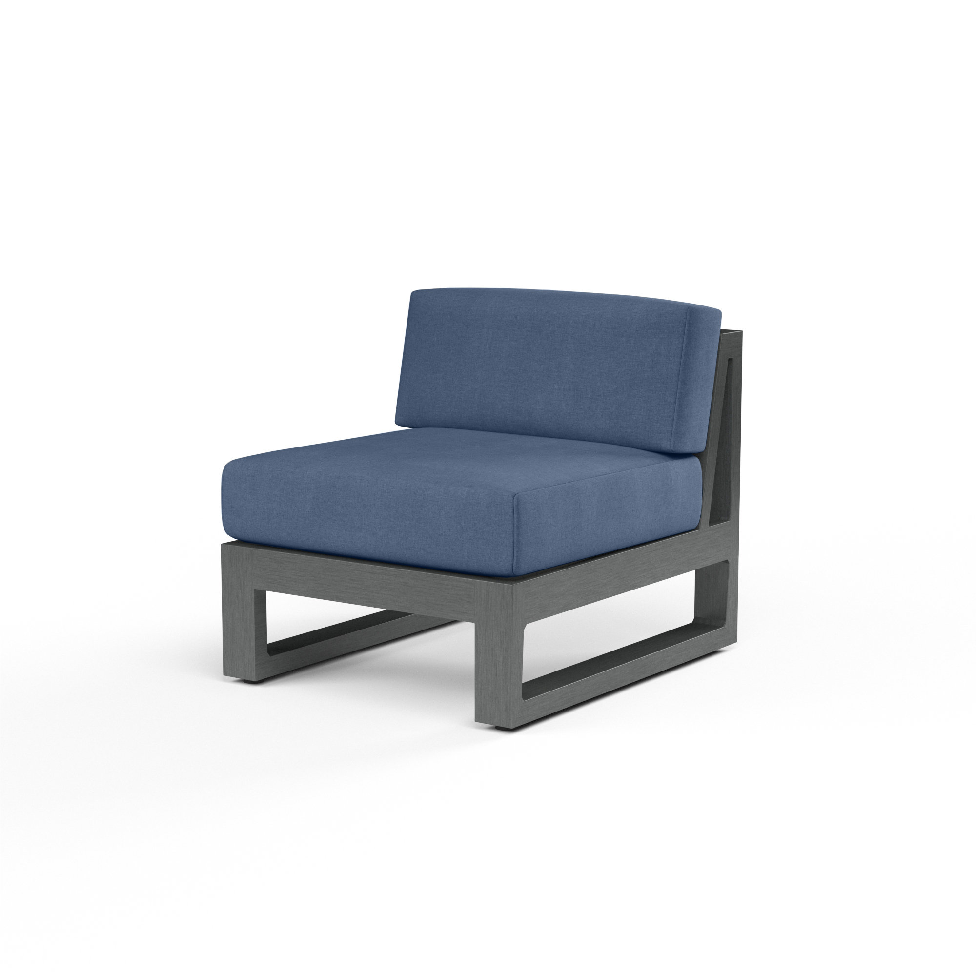 Georgie Aluminum Outdoor Armless Lounge Chair , Sunbrella® Cushions Included, Spectrum Indigo Sunbrella®