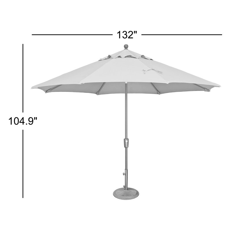 Parasol de marché 11 pi Sheridan Abitha, Toile gris anthracite Sunbrella®, Noir